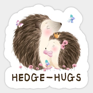Hedge-hugs. Funny hedgehog Sticker
